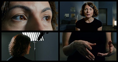 Sermin Ildirar from various camera angles in The Cinema Within documentary