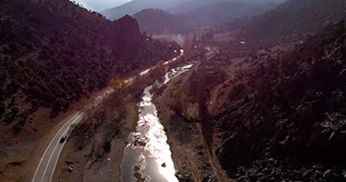 Aerial shot of rural Turkey in The Cinema Within documentary